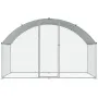 Chicken Coop, 3x1.97x1.99 m Walk-in Large Metal Chicken Run til