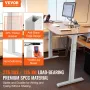 Electric Standing Desk Frame Dual Motor Adjustable 66-129cm H White
