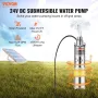 Solvandspumpe, 24V DC 277W nedsænket dyb brøndpumpe, max flow