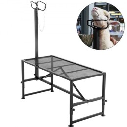 Livestock Stand 51x23 inches, Trimming Stand with Straight Head Piece, Goat Trimming Stand Metal Frame Sheep Shearing Stand