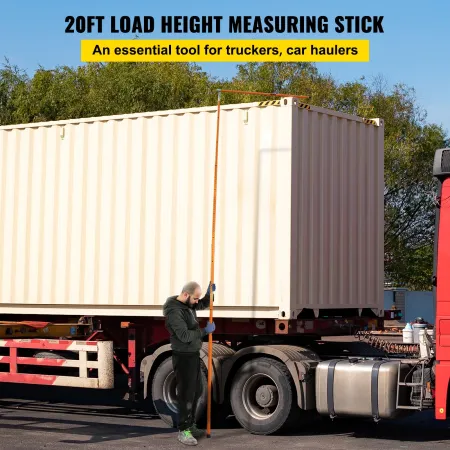 Load Height Measuring Stick, 20\' Sturdy Fiberglass Truck Height Stick with Adjustable Pole, Non-conductive Truck Height Measuri