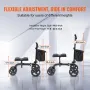 Folding Knee Scooter, Carbon Steel Steerable Knee Walker with Height-Adjustable Handlebar & Knee Pad, All-Terrain Solid Wheels, 