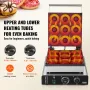 Electric Donut Maker, 2000W Commercial Doughnut Machine with Non-stick Surface, 9 Holes Double-Sided Heating Waffle Machine Make