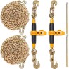 Ratchet Chain Binder 2PCS, 3/8"-1/2" Heavy Duty Load Binders, with G80 Chains 12000 lbs Secure Load Limit, Labor-saving