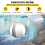 Stainless Steel Swimming Pool Fountain 11.8x 23.6 x 17.7 Inch Pool Waterfall Fountain Silver For In Ground Pools Garden Outdoor 