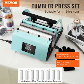 Tumbler Heat Press Machine Tumbler Pressesæt med 8 sublimering Tumbler