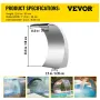 Stainless Steel Swimming Pool Fountain 11.8x 23.6 x 17.7 Inch Pool Waterfall Fountain Silver For In Ground Pools Garden Outdoor 