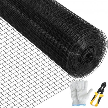 Hardware Cloth, 24" x50\' & 1"x1" Mesh Size, Galvanized Steel Vinyl Coated 16 Gauge Welded Wire with A Cutting Plier & A "