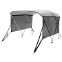 3 Bow Bimini Top Boat Cover, Detachable Mesh Sidewalls, 600D Polyester Canopy with 1" Aluminum Alloy Frame, Includes Storage Boo