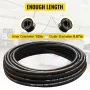 Hydraulic Hose 1/2 inch x 100 ft, Coiled Hydraulic Hose 4000 PSI, Rubber Hydraulic Hose with 2 High-Tensile Steel Wire Braid, Bu
