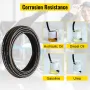 Hydraulic Hose 1/2 inch x 100 ft, Coiled Hydraulic Hose 4000 PSI, Rubber Hydraulic Hose with 2 High-Tensile Steel Wire Braid, Bu