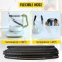 Hydraulic Hose 1/2 inch x 100 ft, Coiled Hydraulic Hose 4000 PSI, Rubber Hydraulic Hose with 2 High-Tensile Steel Wire Braid, Bu