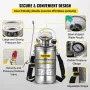 Stainless Steel Sprayer 6L Household Gardening and Floor Cleaning Sprayer, Suitable for the Current Neds of Industry, Agricultur