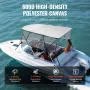 4 Bow Bimini Top Boat Cover, aftagelige mesh -sidevægge, 600d