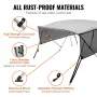 4 Bow Bimini Top Boat Cover, aftagelige mesh -sidevægge, 600d