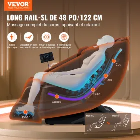 Full Body Massage Chair, Shiatsu Massager, Reclining Chair, SL Rail