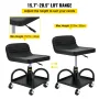 Rolling Garage Stool, 300LBS/136 kg Capacity, Adjustable Height from 15.7 in/40 cm to 20.5 in/52.1 cm, Mechanic Seat with 360-de