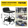 Rolling Garage Stool, 300LBS/136 kg Capacity, Adjustable Height from 15.7 in/40 cm to 20.5 in/52.1 cm, Mechanic Seat with 360-de