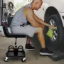 Rolling Garage Stool, 300LBS/136 kg Capacity, Adjustable Height from 15.7 in/40 cm to 20.5 in/52.1 cm, Mechanic Seat with 360-de
