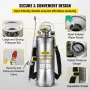 Stainless Steel Sprayer 10L Household Gardening and Floor Cleaning Sprayer, Suitable for the Current Neds of Industry, Agricultu