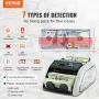 Money Counter Machine, Bill Counter with UV, MG, IR and DD Counterfeit Detection, USD & EUR Cash Counting Machine with Large LCD