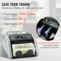 Money Counter Machine, Bill Counter with UV, MG, IR and DD Counterfeit Detection, USD & EUR Cash Counting Machine with Large LCD