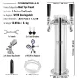 Kegerator Tower Kit, Dual Taps Beer Conversion Kit, Stainless Steel Keg Beer Tower Dispenser with Dual Gauge W21.8 Regulator & A