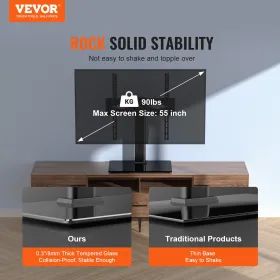 TV Stand Mount Swivel Universal TV Stand for 32 "-55" TVS Justerbar højde