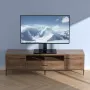 TV Stand Mount, Swivel Universal TV Stand for 32 to 55 inch TVs, Height Adjustable Portable Floor TV Stand with Tempered Glass B