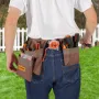 Tool Belt, 13 Pockets, Adjusts from 29 Inches to 54 Inches, Polyester Heavy Duty Tool Pouch Bag, Detachable Tool Bag for Electri