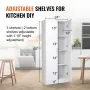 Kitchen Pantry Cabinet, 60" Tall Food Pantry Storage Cabinet, 110LBS Freestanding Storage Cabinet Cupboard with 3 Shelves(2 Adju