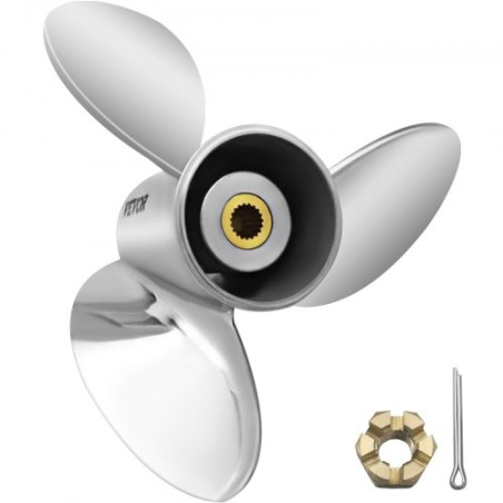 Outboard Propeller, Replace for OEM 3860709, 3-Blade 14.5" x 21" Pitch Steel Boat Propeller, Compatible with Volvo Penta SX "