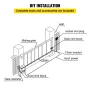 Sliding Gate Opener, AC1400 3100LBS, with 2 Remote Controls, Gate Operator Hardware Kit for Security, Move Speed 43ft Per Min, E