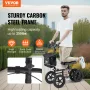 Folding Knee Scooter, Carbon Steel Steerable Knee Walker with Height-Adjustable Handlebar & Knee Pad, 12" (30.5 cm) All-Terrain 
