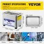 0.8L Ultrasonic Cleaners Digital Heater Timer for Cleaning Jewelry Cleaning Eyeglass 35W Stainless steel for Commercial Personal