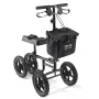 Folding Knee Scooter, Carbon Steel Steerable Knee Walker with Height-Adjustable Handlebar & Knee Pad, 12" (30.5 cm) All-Terrain 
