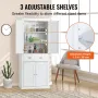 72" Kitchen Pantry Storage Cabinet, Freestanding Utility Cabinets with Doors, Drawer and 3 Adjustable Shelves, Tall Food Buffet 