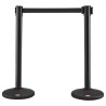 Crowd Control Stanchions, 2-Pack Crowd Control Barriers with 6.5FT Black Retractable Belt, Plastic Stanchion Queue Post, Belt
