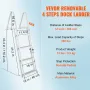 Dock Ladder, Removable 4 Steps, 350 lbs Load Capacity, Aluminum Alloy Pontoon Boat Ladder with 4'' Wide Step & Anti-Slip Design 