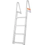 Dock Ladder, Removable 4 Steps, 350 lbs Load Capacity, Aluminum Alloy Pontoon Boat Ladder with 4'' Wide Step & Anti-Slip Design 