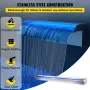 Swimming Pool Waterfall Spillway 120x11.5x8 cm Stainless Steel Swimming Pool Waterfall Fountain with Colorful LED Strip, Hose Co