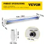 Swimming Pool Waterfall Spillway 120x11.5x8 cm Stainless Steel Swimming Pool Waterfall Fountain with Colorful LED Strip, Hose Co