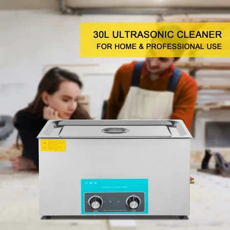 30L Ultrasonic Cleaner Jewelry Cleaner with Heater Timer for Jewelry Cleaning Knob Control Eyeglass Rings Dentures Music Instrum