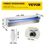 Swimming Pool Waterfall Spillway 30x11.5x8 cm Stainless Steel Swimming Pool Waterfall Fountain with Colorful LED Strip, Hose Con