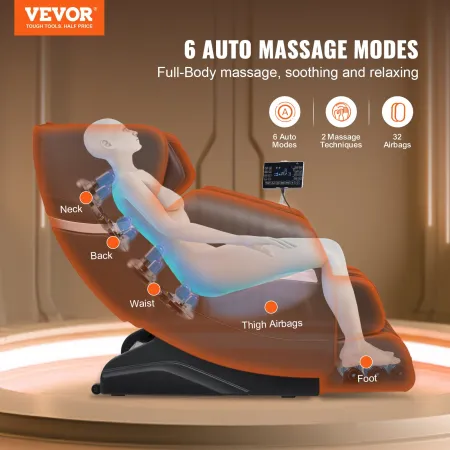 Massage Chair - Full Body Zero Gravity Chair with Multiple Automatic Modes, 3D Shiatsu, Heating, Bluetooth Speaker, Airbag, Foot