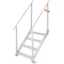 Dock Ladder 4 Step, Dock Stairs 30''-38'' Adjustable Height, 500 lbs Load Capacity, Aluminum Pontoon Boat Ladder with Dual Handr