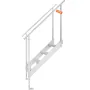 Dock Ladder 4 Step, Dock Stairs 30''-38'' Adjustable Height, 500 lbs Load Capacity, Aluminum Pontoon Boat Ladder with Dual Handr