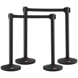 Crowd Control Stanchion, 4-Pack Crowd Control Barrier, Carbon Steel Baking Painted Stanchion Queue Post med 2 stk 6,5ft