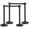 Crowd Control Stanchion, 4-Pack Crowd Control Barrier, Carbon Steel Baking Painted Stanchion Queue Post with 2PCS 6.5FT