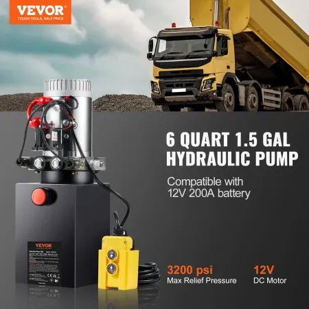 Hydraulisk pumpe 6 liter dobbeltvirkende dump trailer pumpe